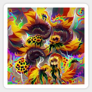 Psychedelic Sunflower Sticker